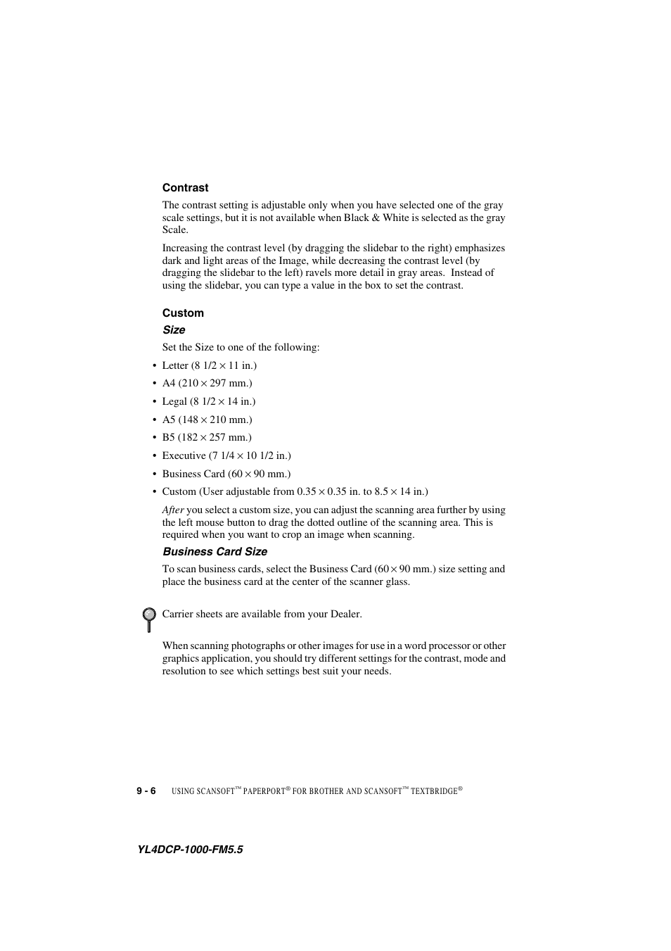 Contrast, Custom, Contrast -6 custom -6 | Brother DCP 1000 User Manual | Page 82 / 129