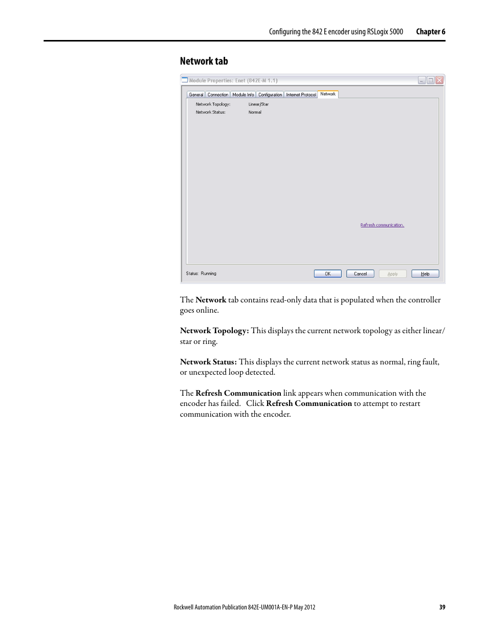 Network tab | Rockwell Automation 842E EtherNet/IP Absolute Encoder User Manual User Manual | Page 47 / 80