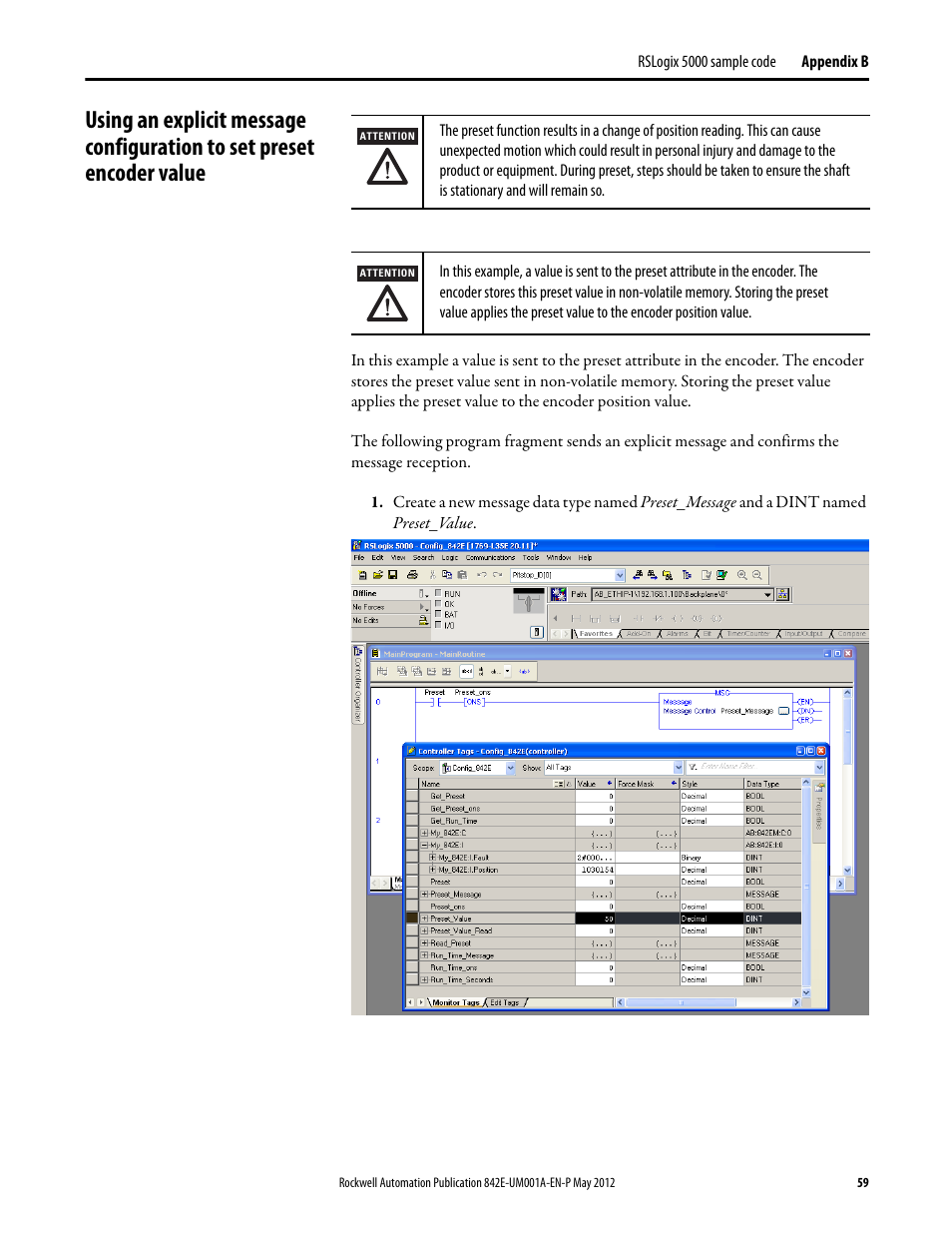 Rockwell Automation 842E EtherNet/IP Absolute Encoder User Manual User Manual | Page 67 / 80