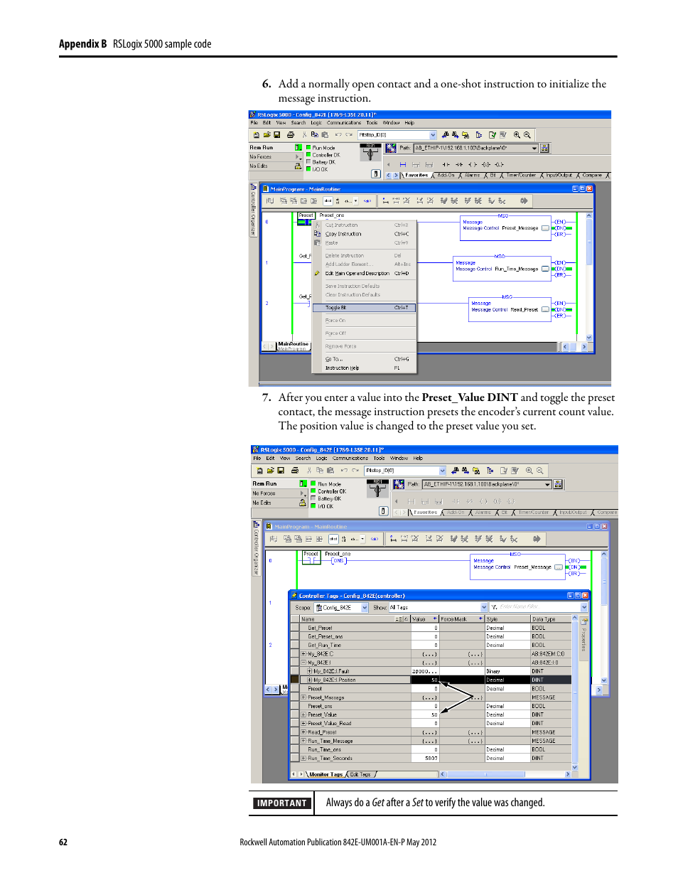 Rockwell Automation 842E EtherNet/IP Absolute Encoder User Manual User Manual | Page 70 / 80