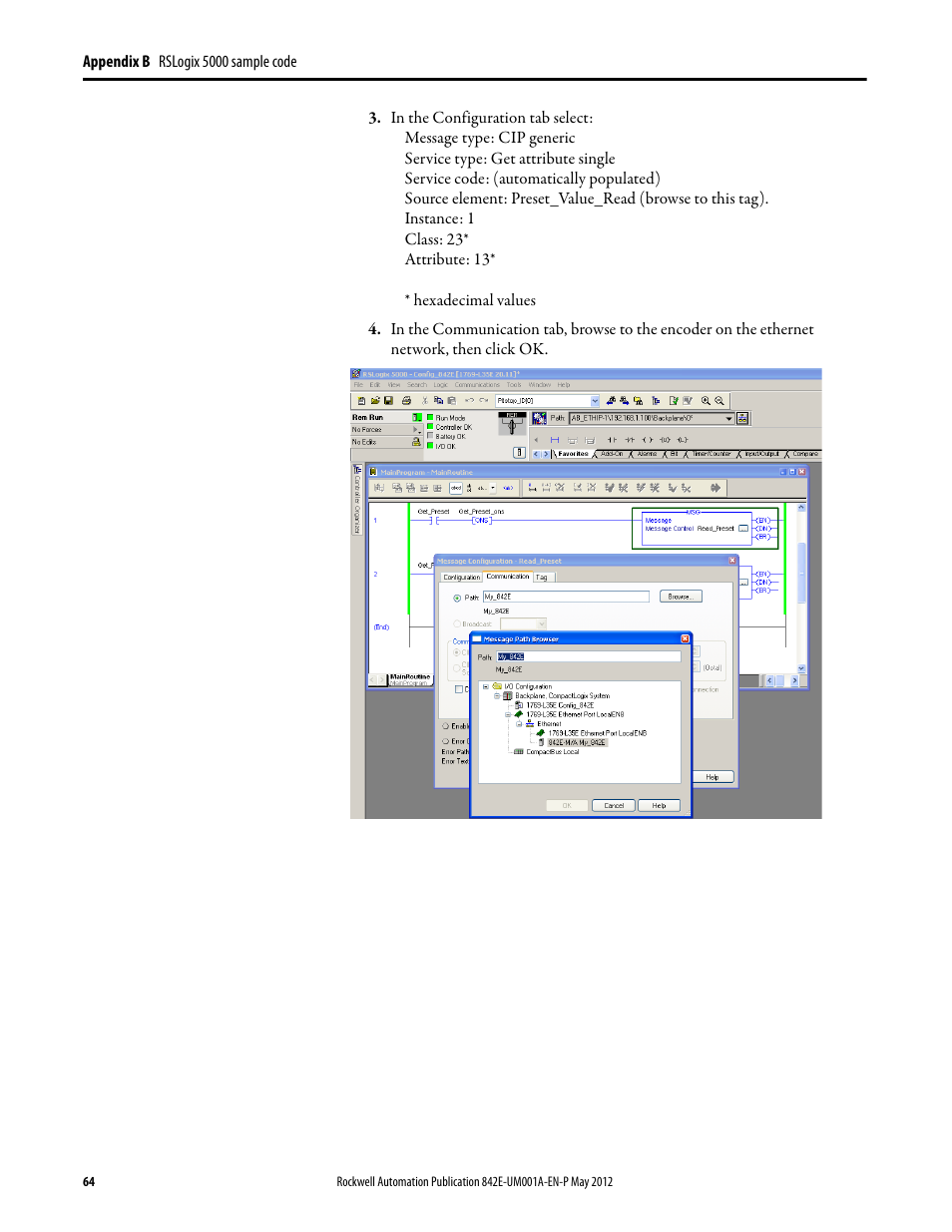 Rockwell Automation 842E EtherNet/IP Absolute Encoder User Manual User Manual | Page 72 / 80