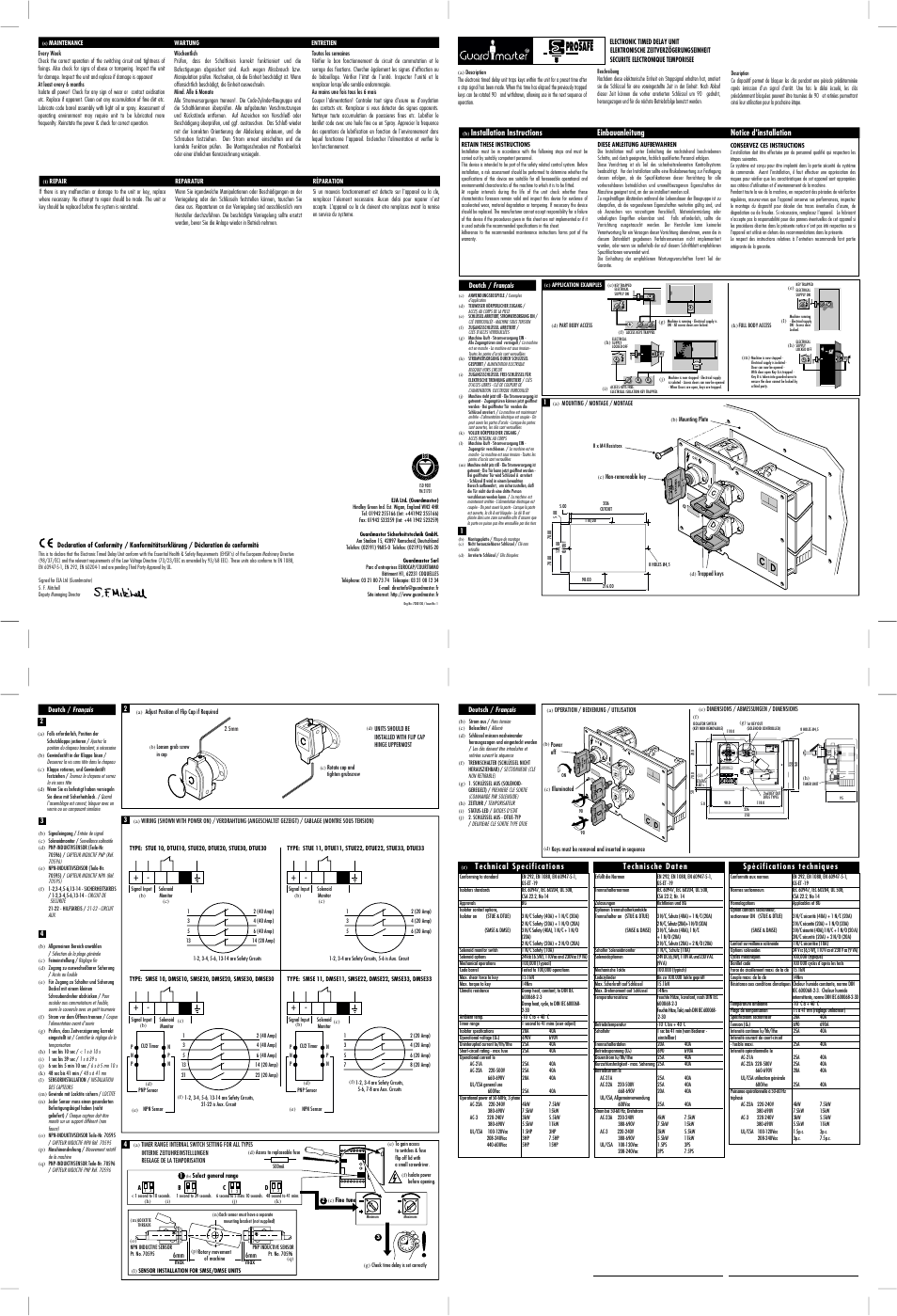 Key free key trapped, Prosafe | Rockwell Automation 440T Prosafe Electronic Timed Delay Unit User Manual | Page 2 / 4