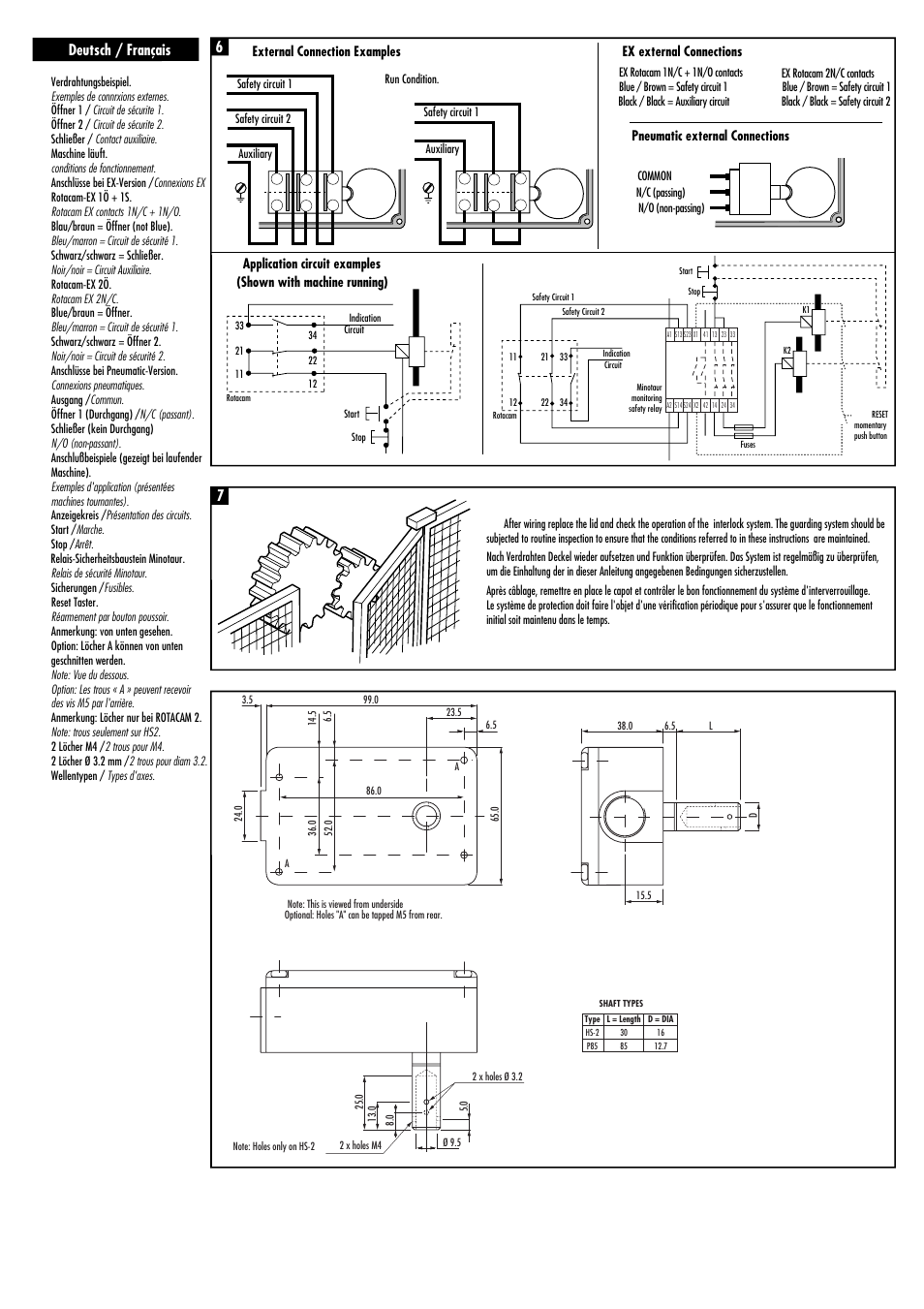 Deutsch / français | Rockwell Automation 440H Rotacam Hinge Operated Safety Interlock Switch User Manual | Page 2 / 4
