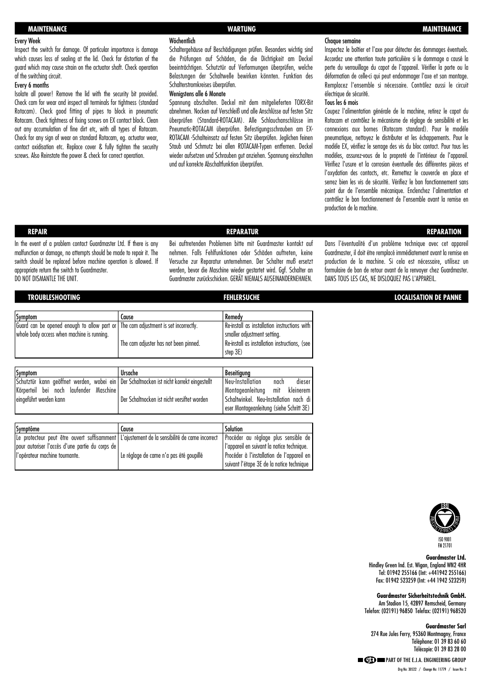 Rockwell Automation 440H Rotacam Hinge Operated Safety Interlock Switch User Manual | Page 4 / 4