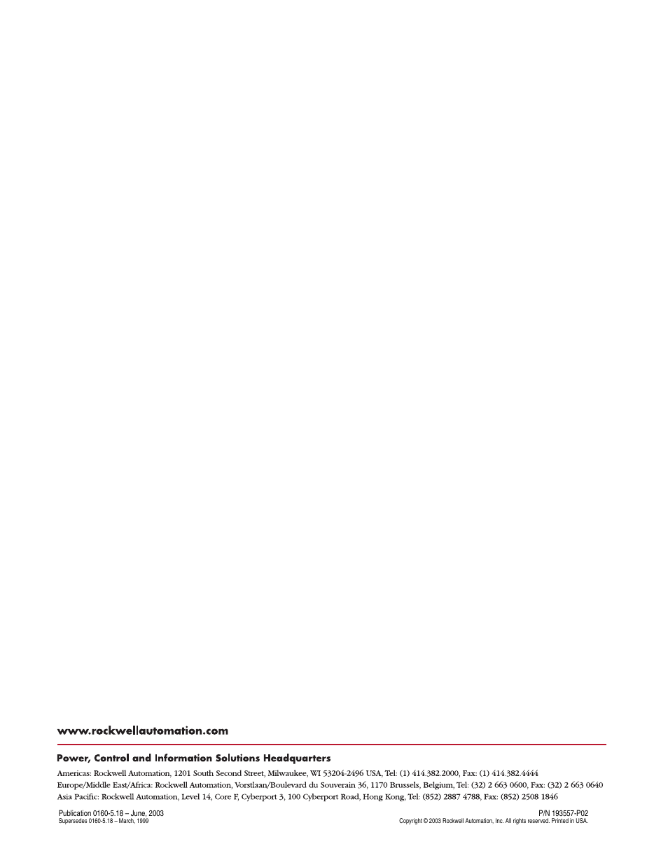 Back cover | Rockwell Automation 160-DN2 160-DN2 DeviceNet Communication Module FRN 3.xx User Manual | Page 116 / 116