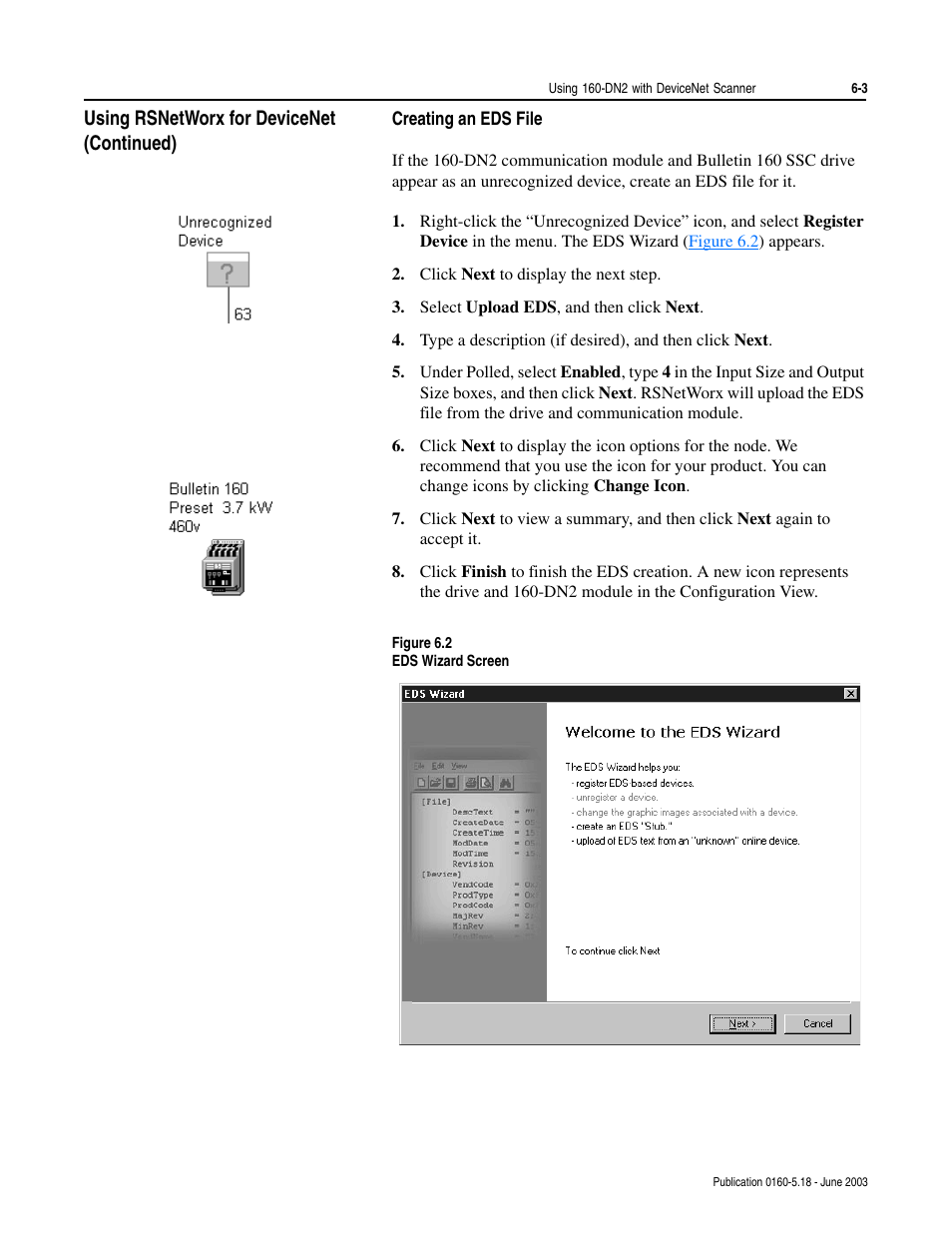 Creating an eds file, Creating an eds file -3 | Rockwell Automation 160-DN2 160-DN2 DeviceNet Communication Module FRN 3.xx User Manual | Page 41 / 116