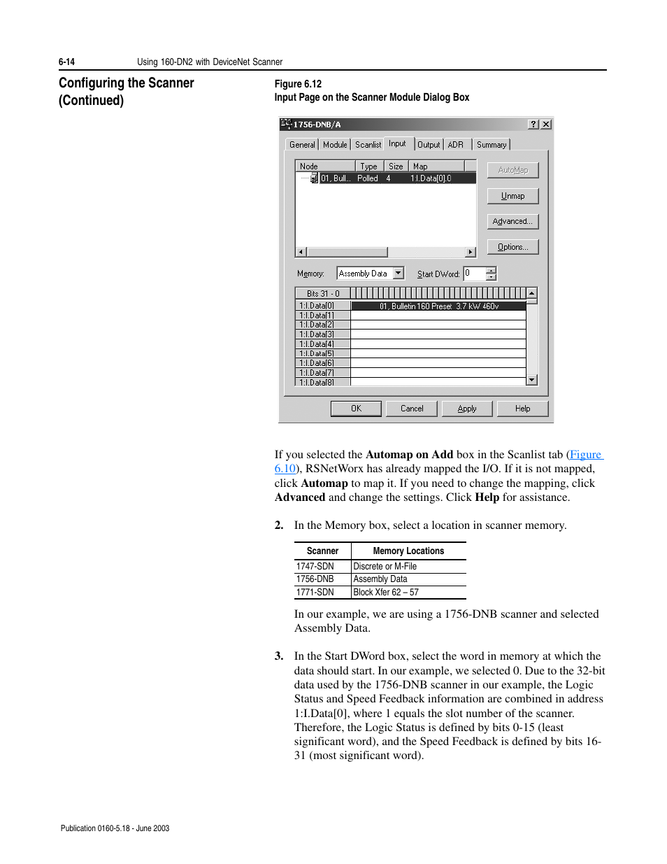 Configuring the scanner (continued) | Rockwell Automation 160-DN2 160-DN2 DeviceNet Communication Module FRN 3.xx User Manual | Page 52 / 116