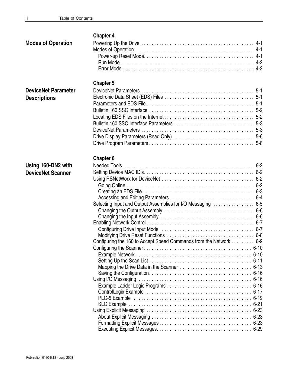 Rockwell Automation 160-DN2 160-DN2 DeviceNet Communication Module FRN 3.xx User Manual | Page 6 / 116