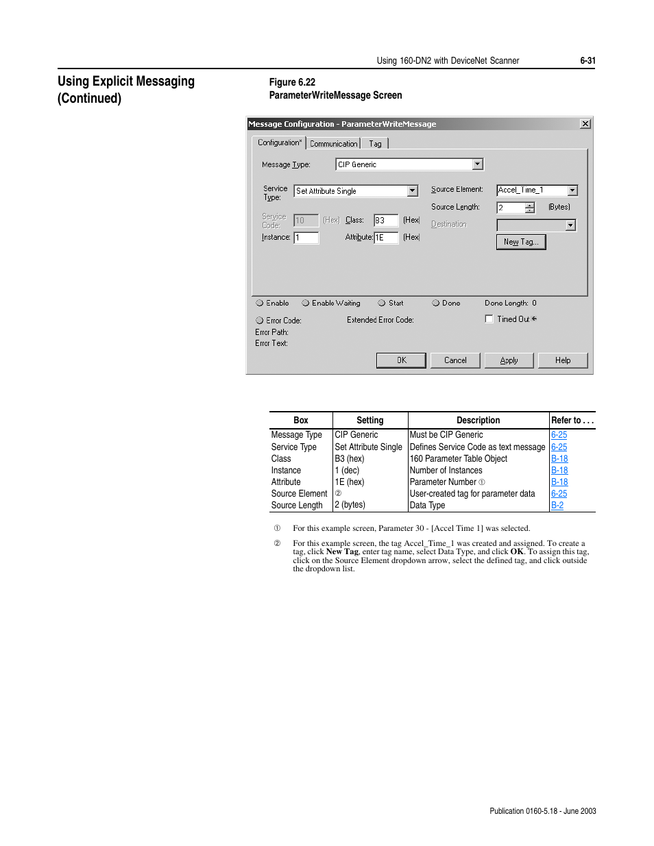 Using explicit messaging (continued) | Rockwell Automation 160-DN2 160-DN2 DeviceNet Communication Module FRN 3.xx User Manual | Page 69 / 116