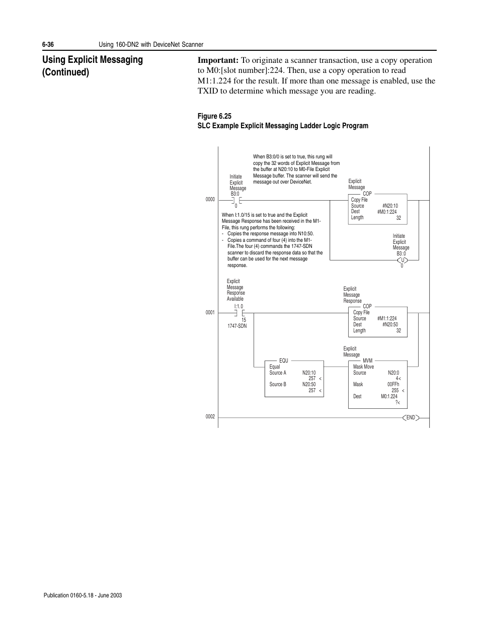 Using explicit messaging (continued) | Rockwell Automation 160-DN2 160-DN2 DeviceNet Communication Module FRN 3.xx User Manual | Page 74 / 116
