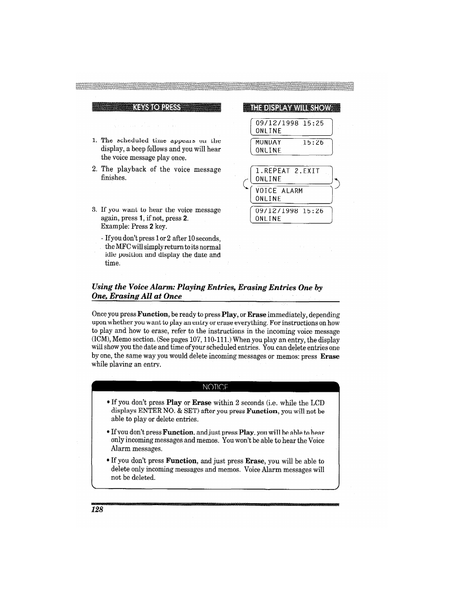 The display will show | Brother MFC7650MC User Manual | Page 140 / 226