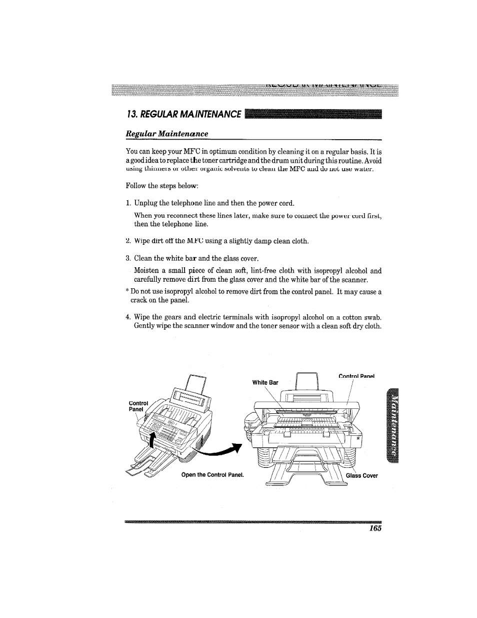 Regular maintenance | Brother MFC7650MC User Manual | Page 177 / 226