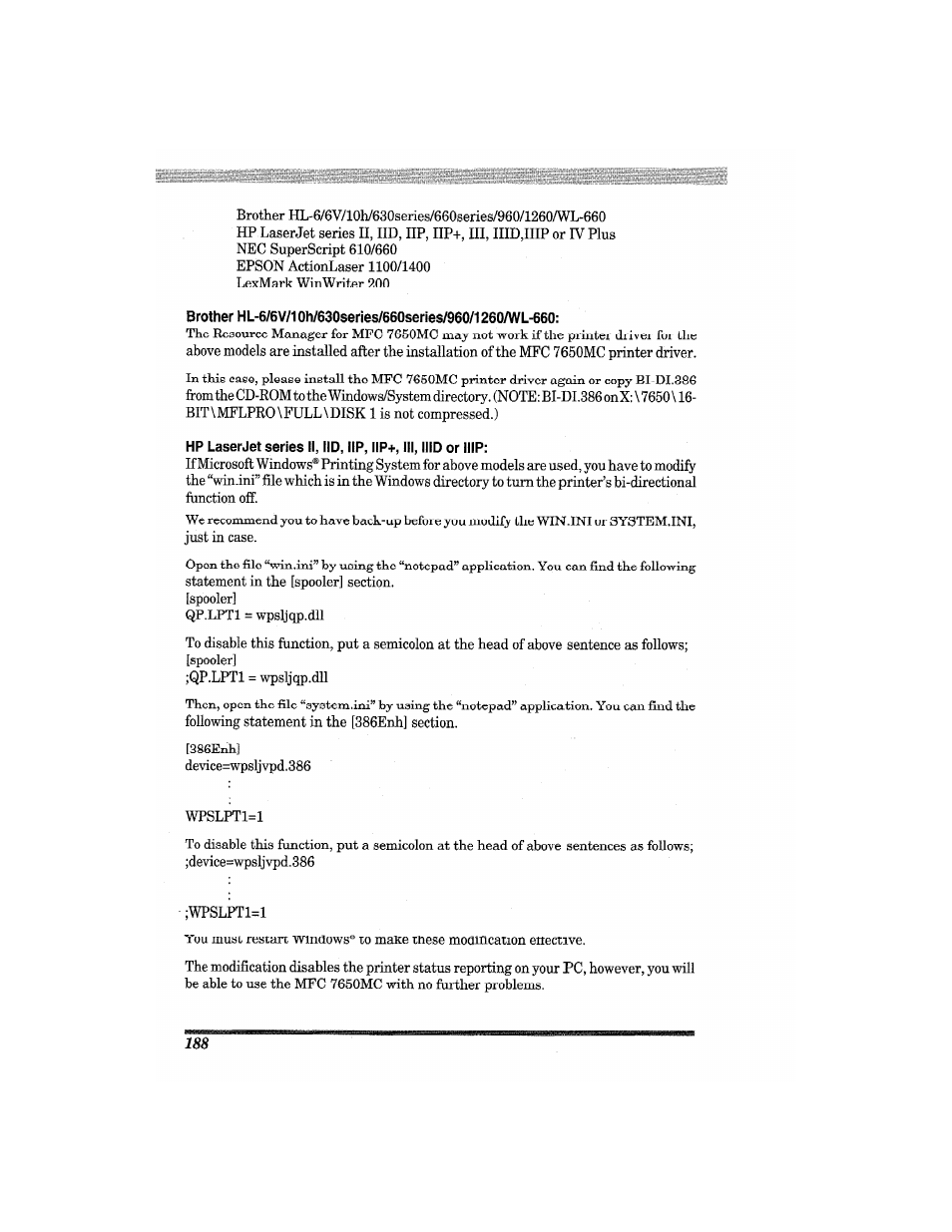 Brother MFC7650MC User Manual | Page 200 / 226