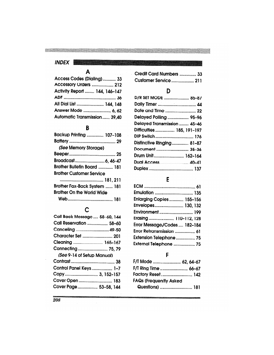 Brother MFC7650MC User Manual | Page 220 / 226