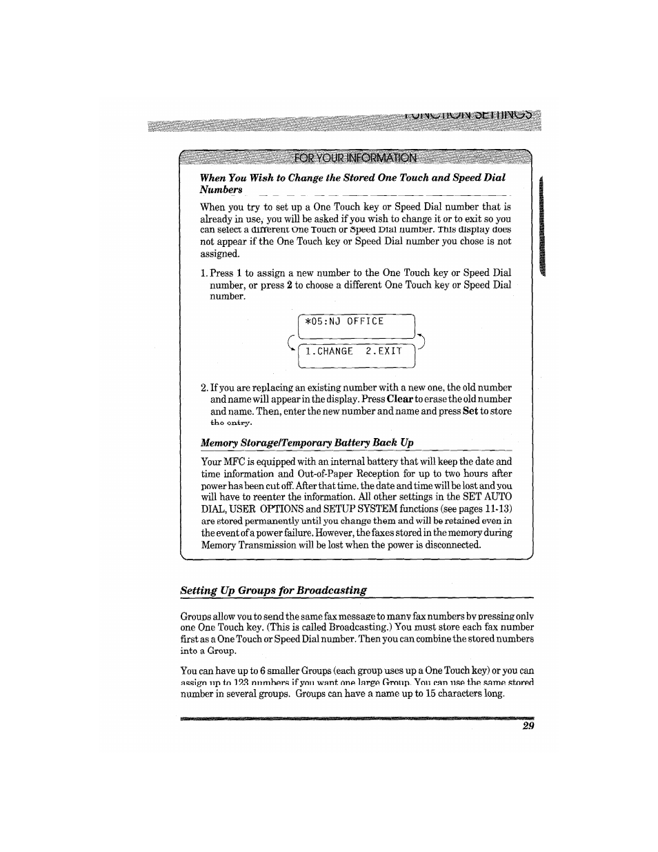 Setting up groups for broadcasting | Brother MFC7650MC User Manual | Page 41 / 226