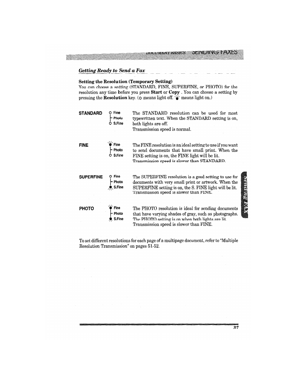 Getting ready to send a fax | Brother MFC7650MC User Manual | Page 49 / 226
