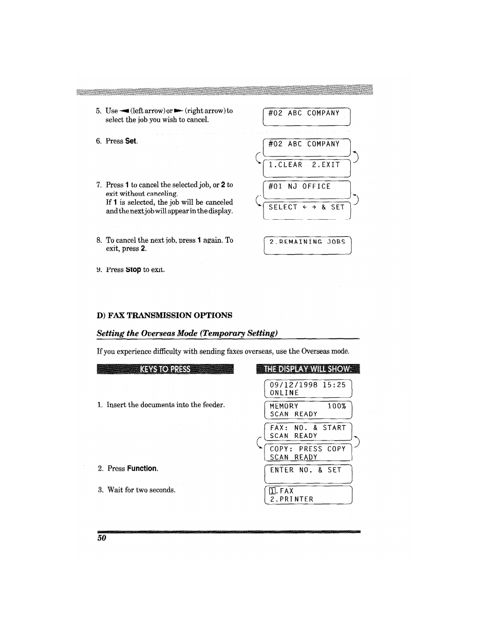 D) fax transmission options | Brother MFC7650MC User Manual | Page 62 / 226