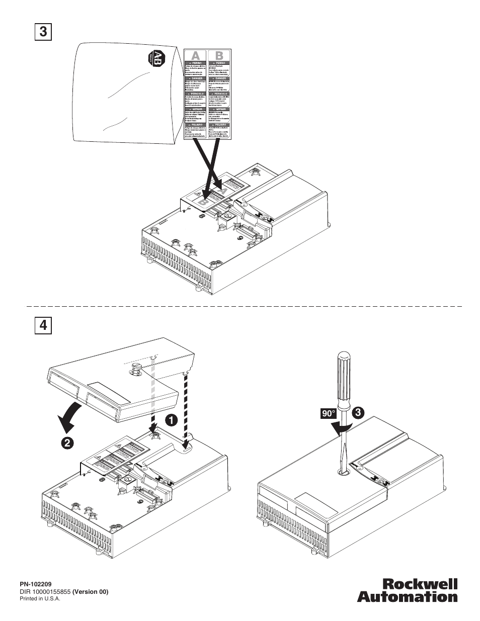 Rockwell Automation 150 SMC-50 Soft Starter Safety Label Installation User Manual | Page 2 / 2