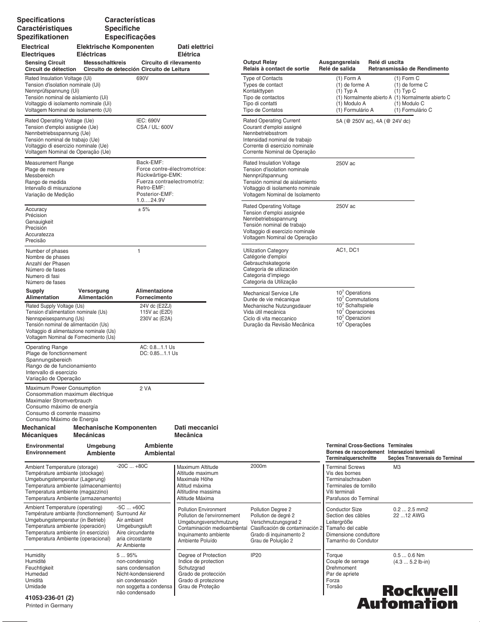 Rockwell Automation 819-E2A_E2D_E2ZJ Motor Rotation Monitor User Manual | Page 4 / 4