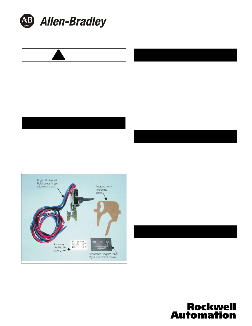 Warning notice notice notice | Rockwell Automation 140U Q, M Frame CB Alarm Switch and Auxiliary Switch Combination User Manual | Page 3 / 8