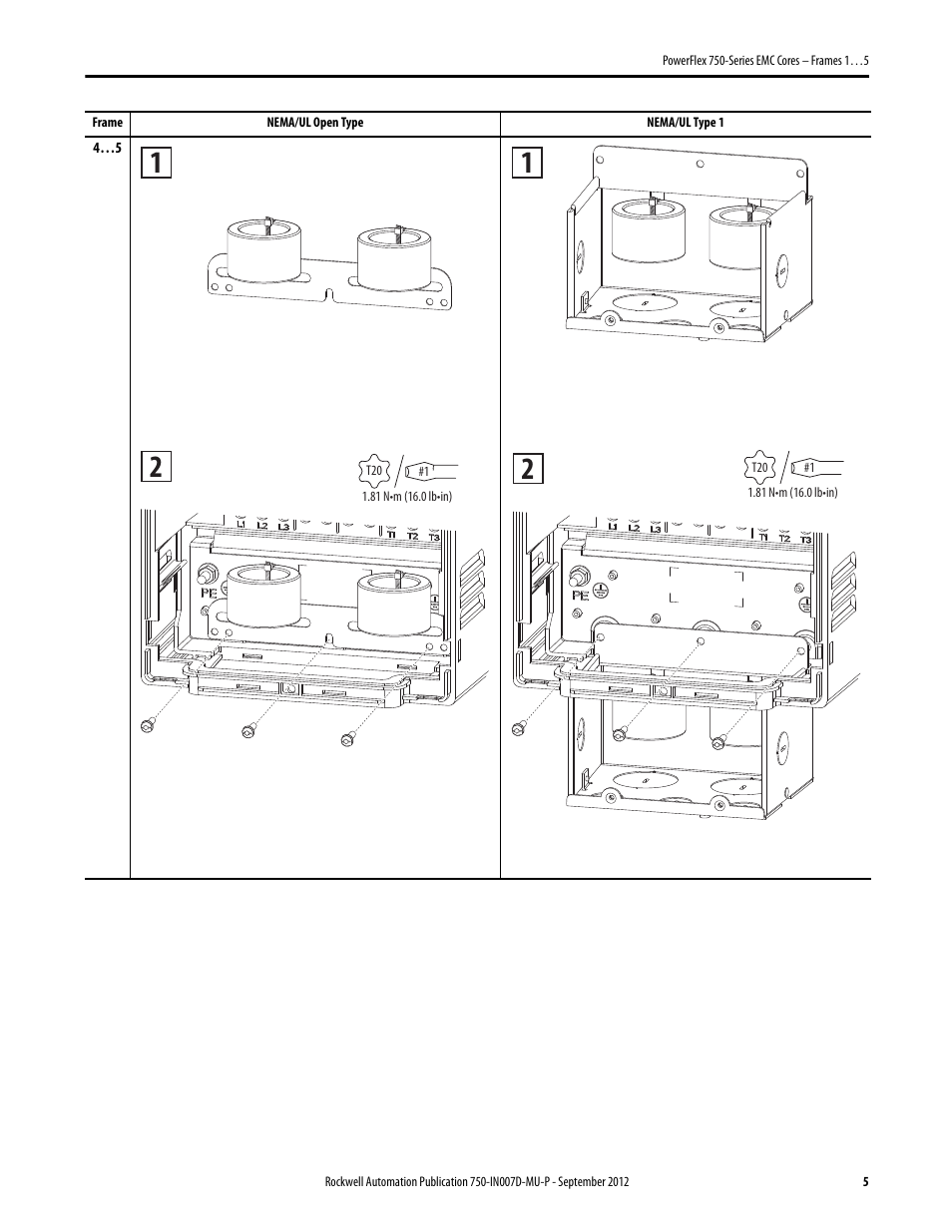 Rockwell Automation 20G PowerFlex 750-Series EMC Cores - Frame 1…5 User Manual | Page 5 / 8