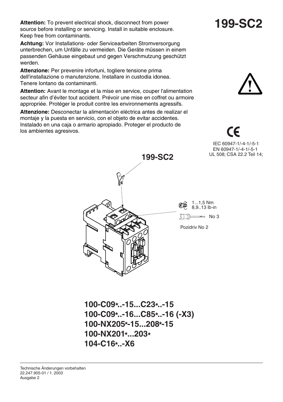 Rockwell Automation 199 Stud Connectors for Contactors 100-C User Manual | 1 page