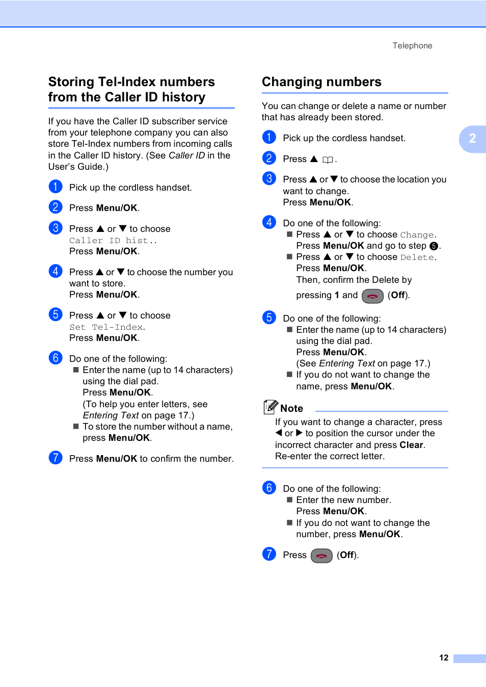 Changing numbers | Brother BCL-D10 User Manual | Page 23 / 43