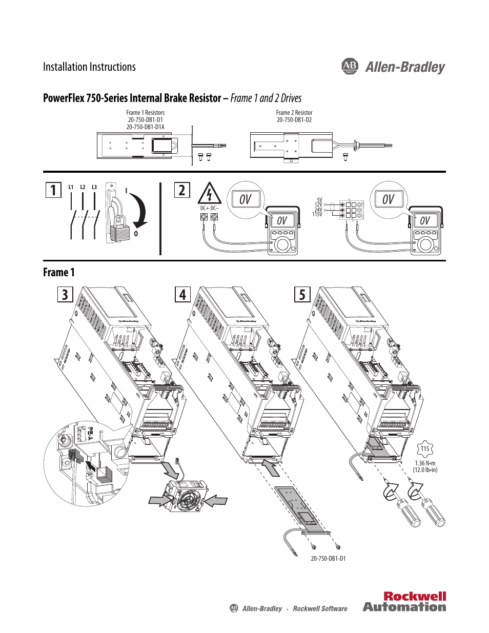 Rockwell Automation 20-750-DB1-D1A PowerFlex 750-Series Internal DB Resistor User Manual | 4 pages