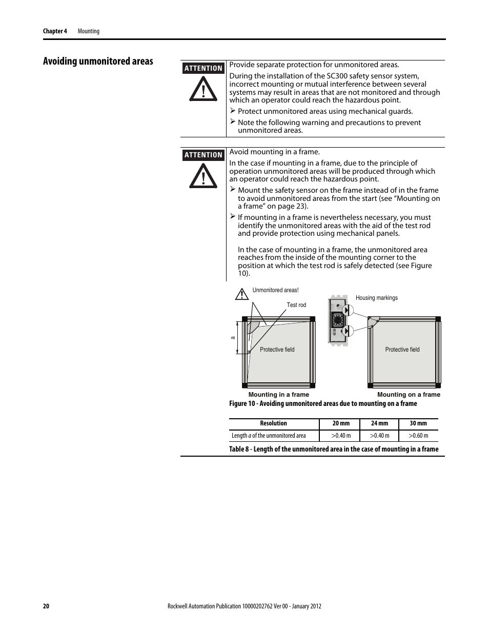 Avoiding unmonitored areas | Rockwell Automation 442L SC300 Safety Sensor User Manual User Manual | Page 22 / 60
