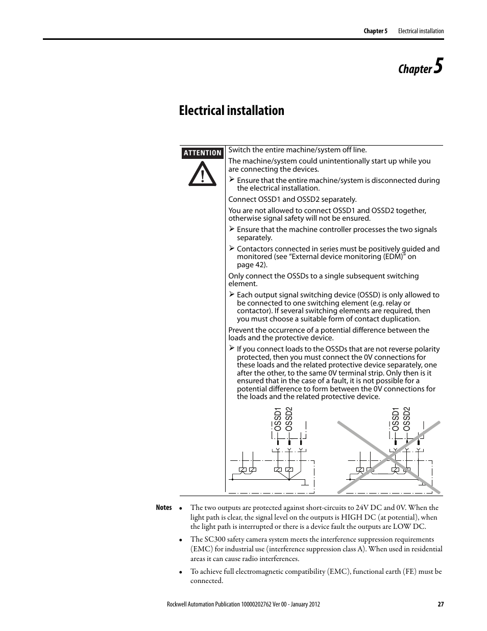 Electrical installation, Chapter | Rockwell Automation 442L SC300 Safety Sensor User Manual User Manual | Page 29 / 60