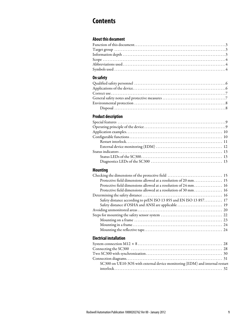 Rockwell Automation 442L SC300 Safety Sensor User Manual User Manual | Page 3 / 60