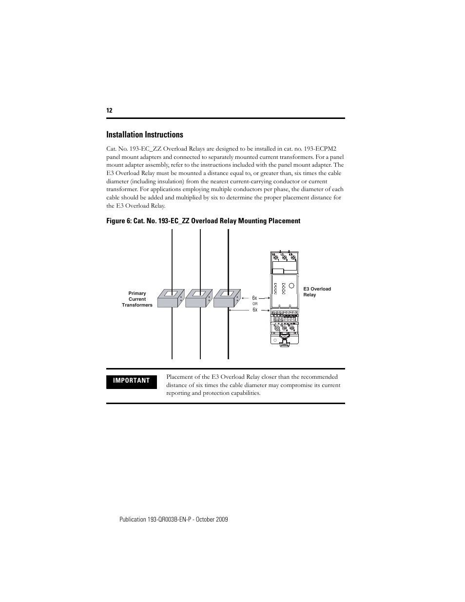 Installation instructions | Rockwell Automation 193/592-EC1/EC3/EC5 E3 and E3 Plus Solid-State Overload Relay - Quick Reference User Manual | Page 12 / 34