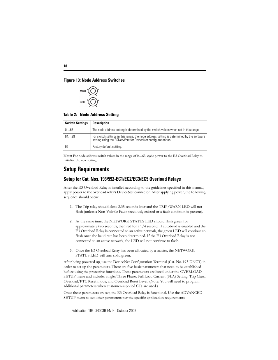 Setup requirements | Rockwell Automation 193/592-EC1/EC3/EC5 E3 and E3 Plus Solid-State Overload Relay - Quick Reference User Manual | Page 18 / 34