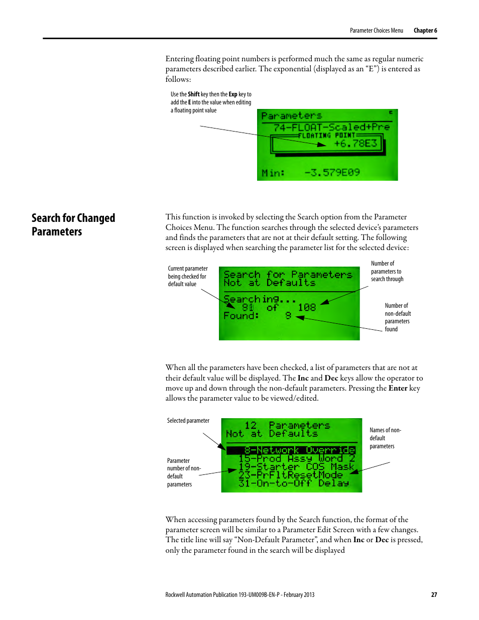 Search for changed parameters | Rockwell Automation 193-DNCT DeviceNet Configuration Terminal User Manual User Manual | Page 31 / 92