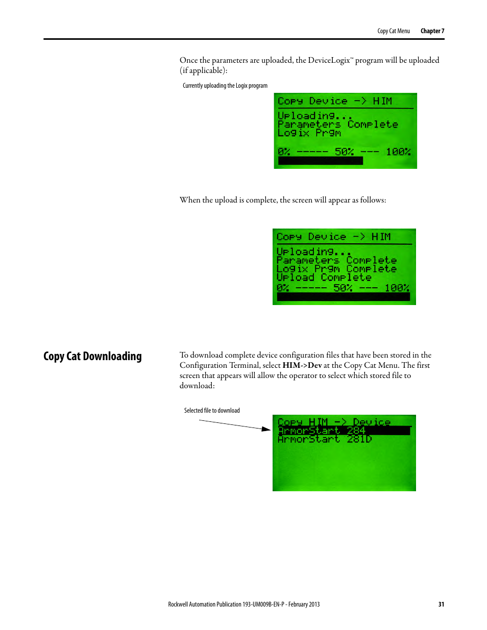 Copy cat downloading | Rockwell Automation 193-DNCT DeviceNet Configuration Terminal User Manual User Manual | Page 35 / 92