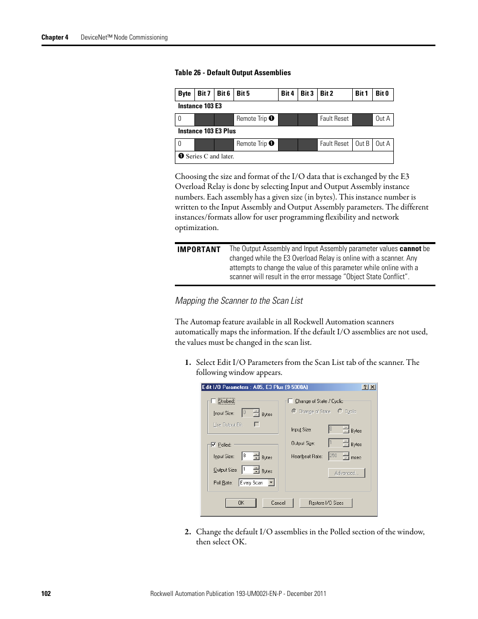 Rockwell Automation 193-EC1_2_3_5, 193-ECPM,592-EC1_2_3_5 E3 and E3 Plus Solid-State Overload Relay User Manual User Manual | Page 102 / 276