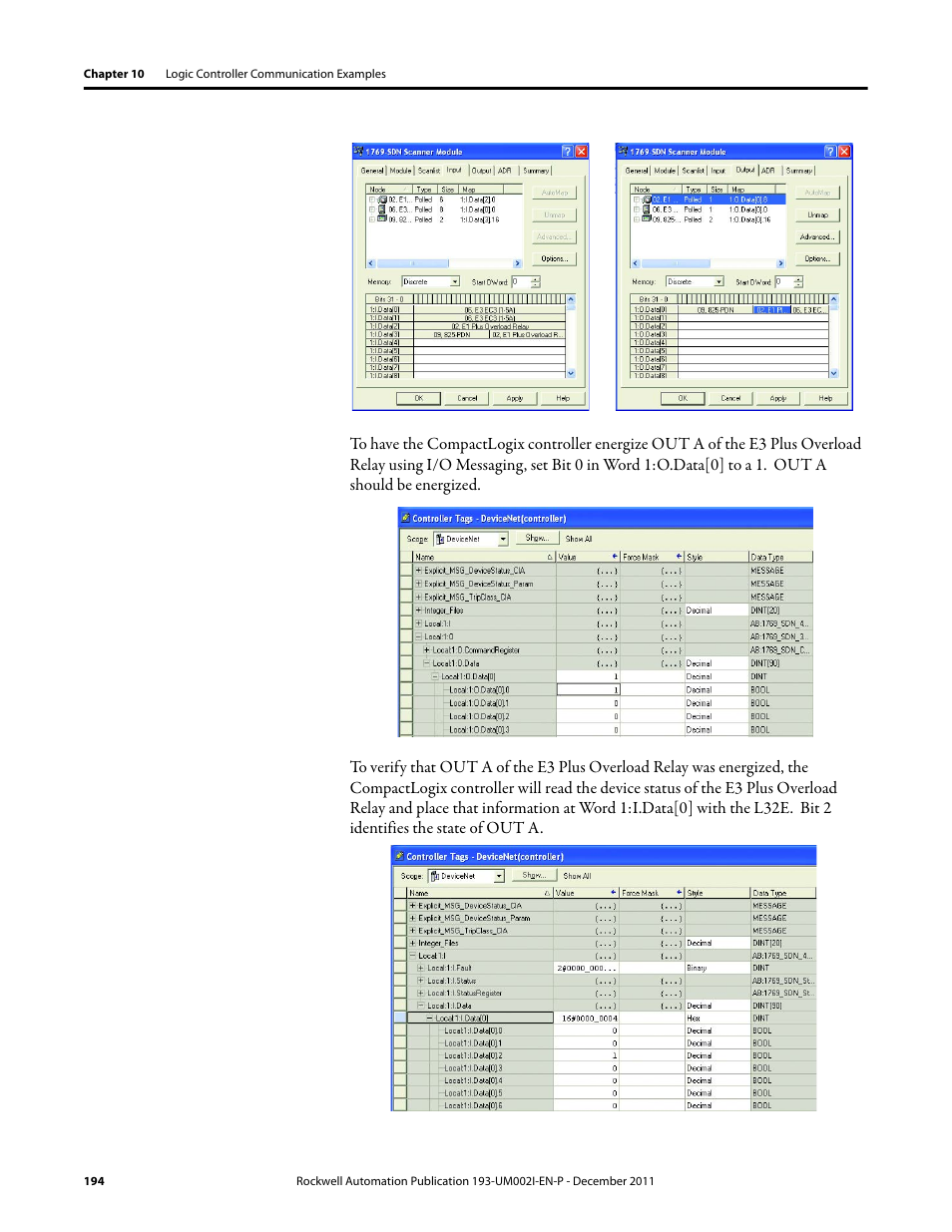 Rockwell Automation 193-EC1_2_3_5, 193-ECPM,592-EC1_2_3_5 E3 and E3 Plus Solid-State Overload Relay User Manual User Manual | Page 194 / 276