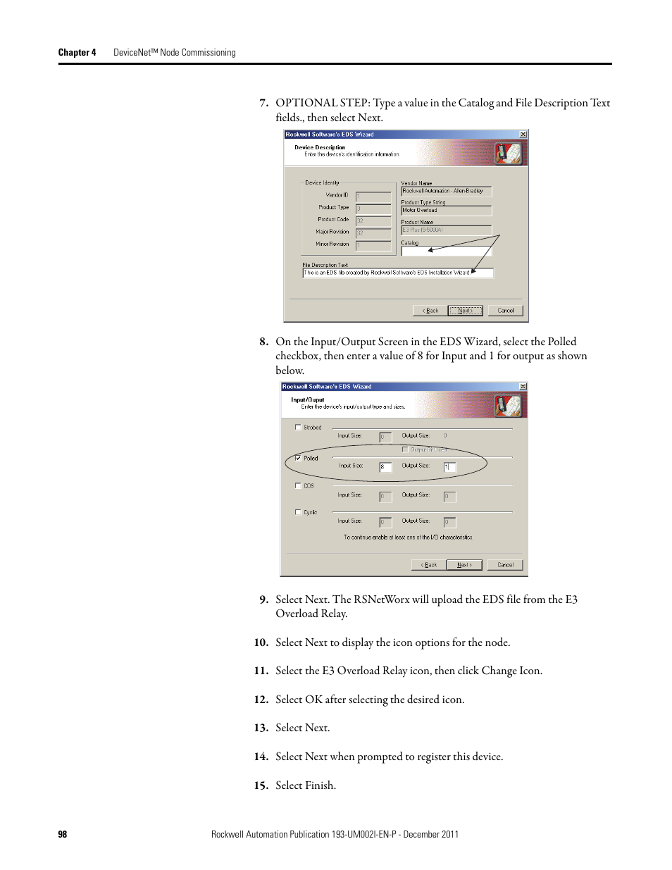 Rockwell Automation 193-EC1_2_3_5, 193-ECPM,592-EC1_2_3_5 E3 and E3 Plus Solid-State Overload Relay User Manual User Manual | Page 98 / 276