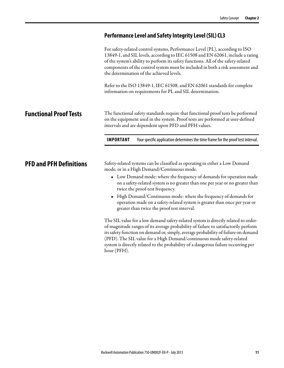 Functional proof tests, Pfd and pfh definitions, Functional proof tests pfd and pfh definitions | Rockwell Automation 21G PowerFlex 750 Series Safe Torque Off User Manual | Page 11 / 38