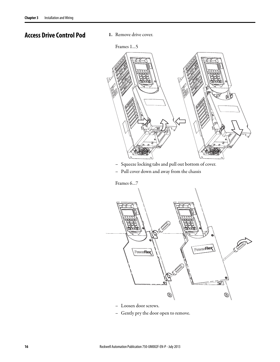 Access drive control pod | Rockwell Automation 21G PowerFlex 750 Series Safe Torque Off User Manual | Page 16 / 38
