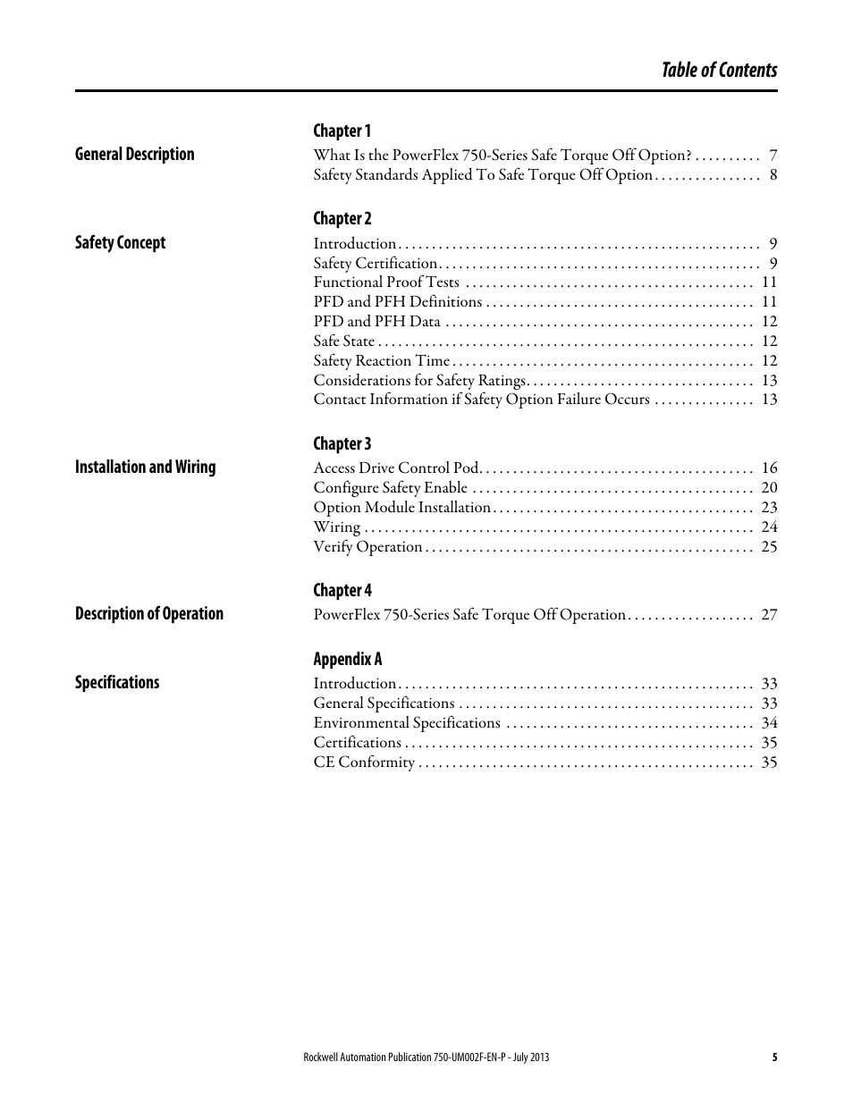 Rockwell Automation 21G PowerFlex 750 Series Safe Torque Off User Manual | Page 5 / 38