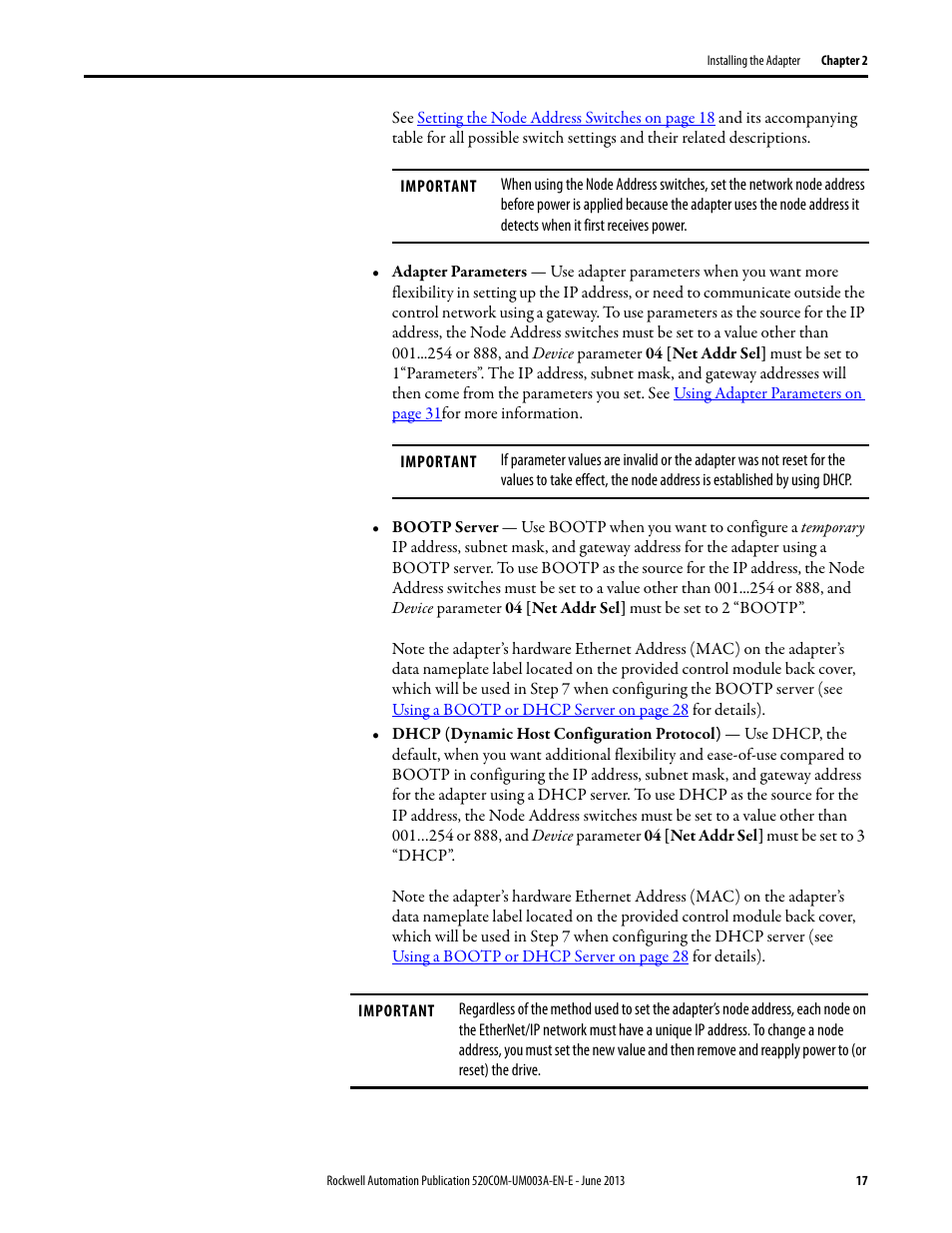 Rockwell Automation 25-COMM-E2P PowerFlex 25-COMM-E2P Dual-Port EtherNet/IP Adapter User Manual | Page 17 / 172