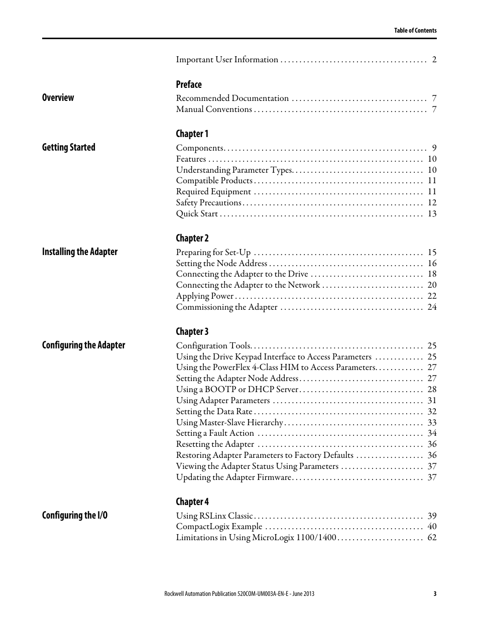 Rockwell Automation 25-COMM-E2P PowerFlex 25-COMM-E2P Dual-Port EtherNet/IP Adapter User Manual | Page 3 / 172