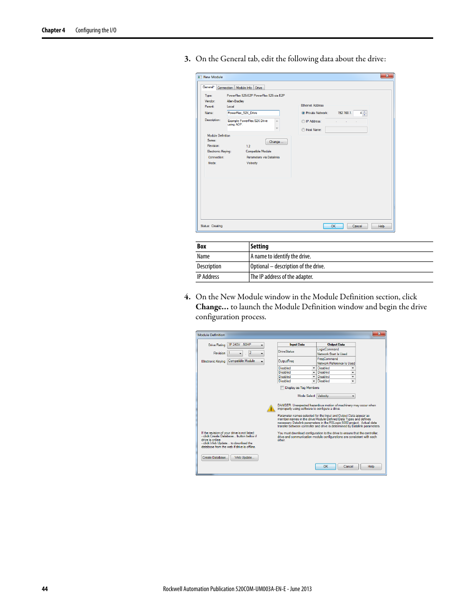 Rockwell Automation 25-COMM-E2P PowerFlex 25-COMM-E2P Dual-Port EtherNet/IP Adapter User Manual | Page 44 / 172
