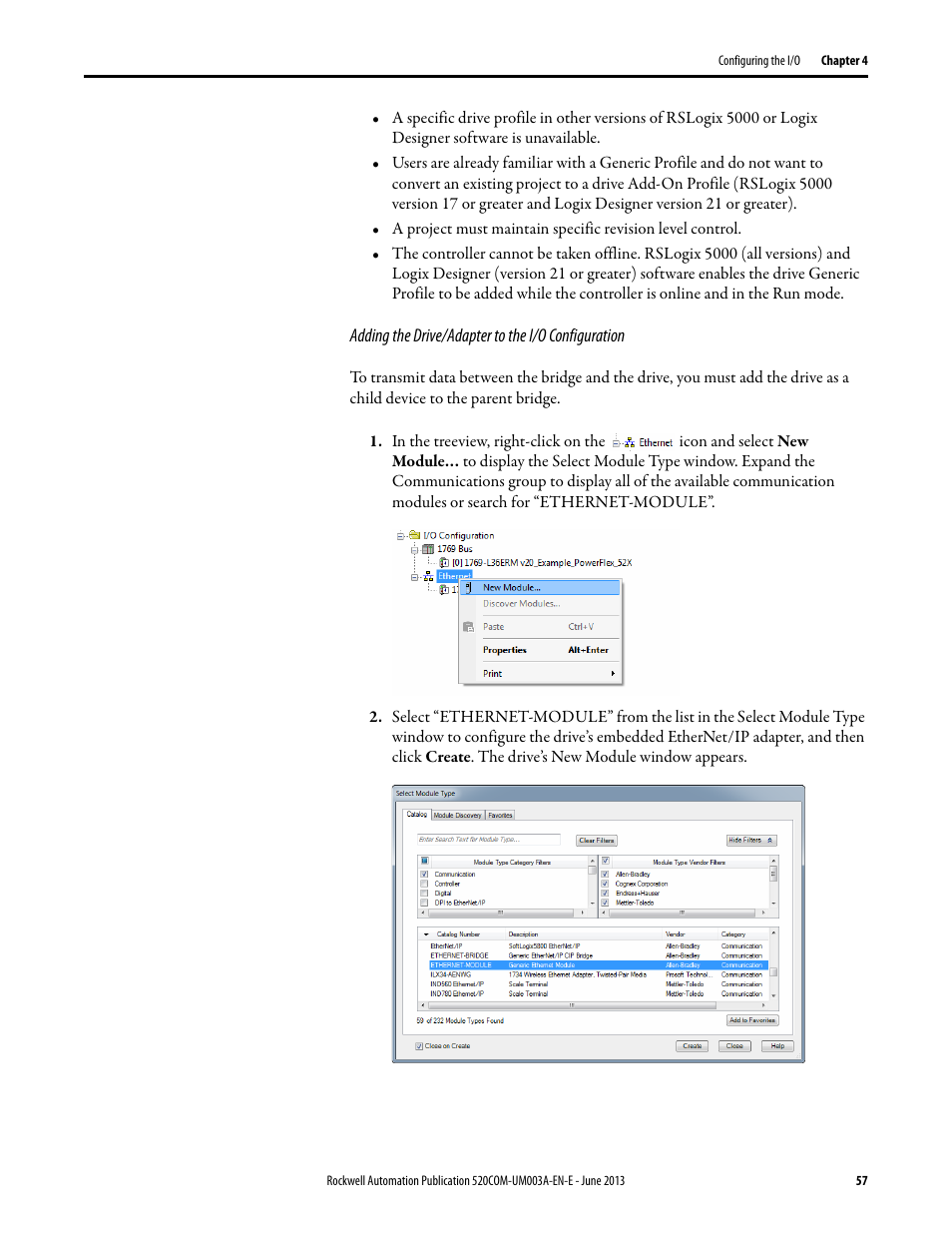 Rockwell Automation 25-COMM-E2P PowerFlex 25-COMM-E2P Dual-Port EtherNet/IP Adapter User Manual | Page 57 / 172