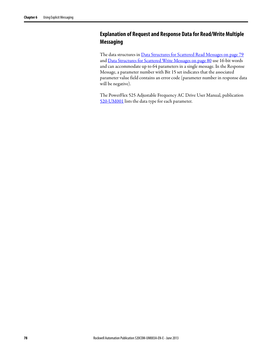 Rockwell Automation 25-COMM-E2P PowerFlex 25-COMM-E2P Dual-Port EtherNet/IP Adapter User Manual | Page 78 / 172
