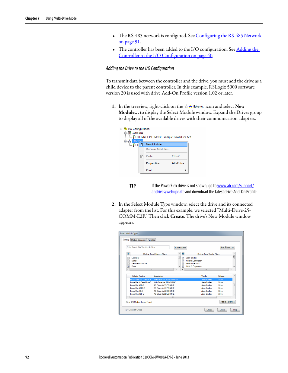 Rockwell Automation 25-COMM-E2P PowerFlex 25-COMM-E2P Dual-Port EtherNet/IP Adapter User Manual | Page 92 / 172
