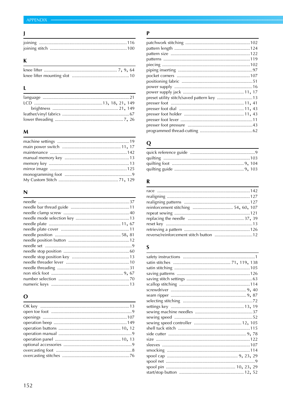 Brother NX-450 User Manual | Page 153 / 155