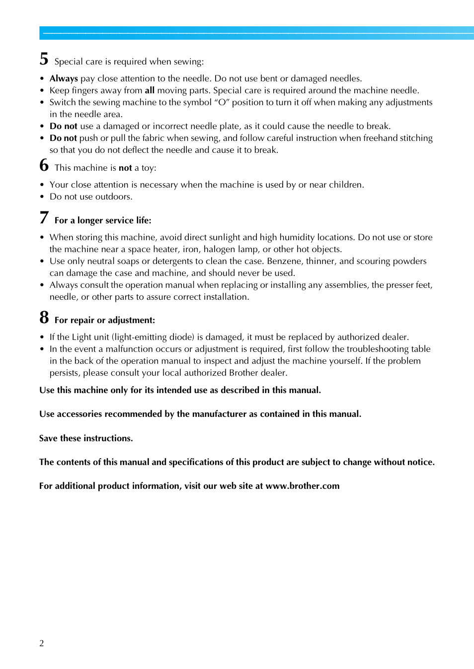 Brother NX-450 User Manual | Page 3 / 155