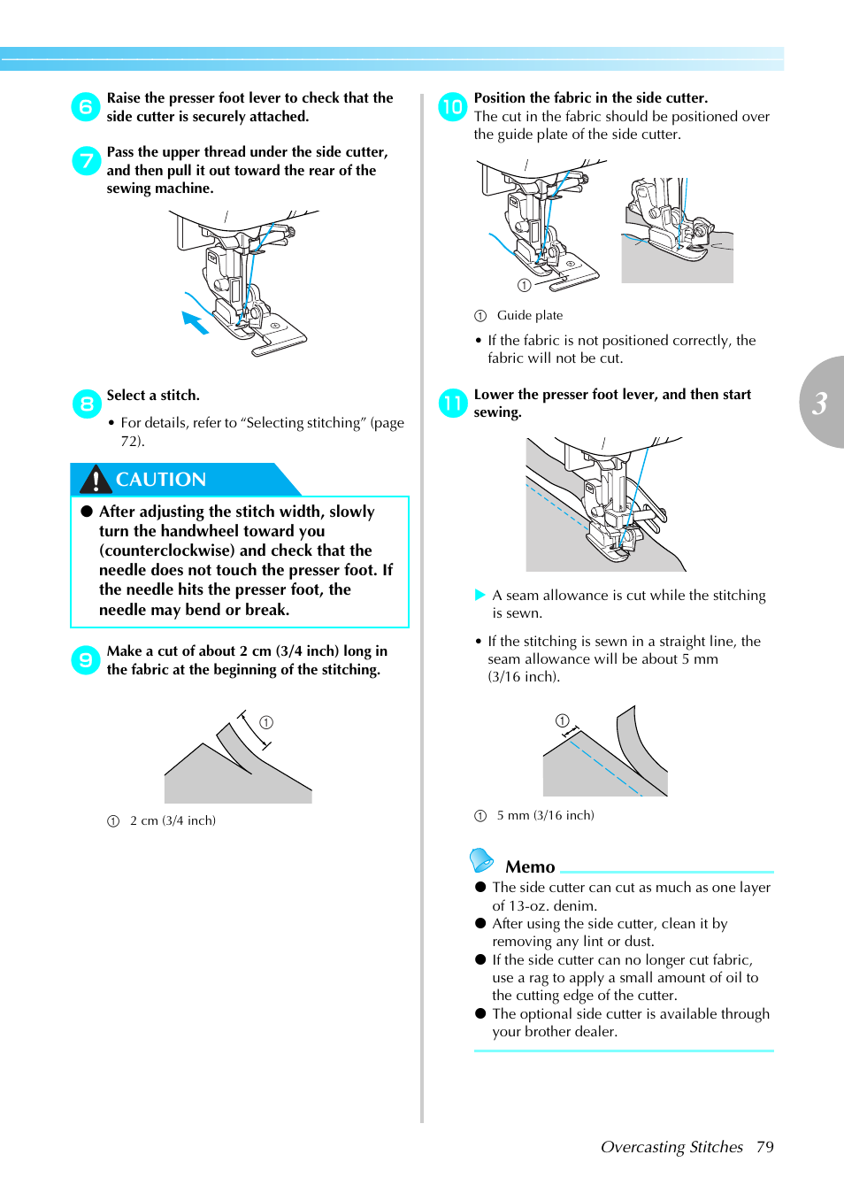 Caution | Brother NX-450 User Manual | Page 80 / 155